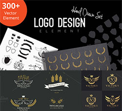 13套矢量的标志设计元素(可自由组合)：Logo Design Element Kit